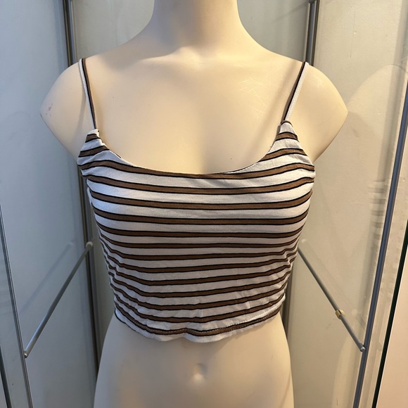 Women's striped cropped tank top - Picture 3 of 7